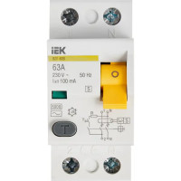 УЗО IEK ВД1-63S 2Р 63 А 100 мА 6 кА AC MDV12-2-063-100