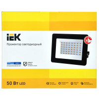 Прожектор светодиодный уличный SMD IEK СДО 06-50 50 Вт 6500K IP65 переносной, холодный белый свет