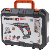 Перфоратор аккумуляторный SDS-Plus Worx WX390.1, 20 В Li-ion 2x2 Ач, 1.2 Дж