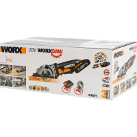 Мини-пила циркулярная аккумуляторная погружная Worx WX527, 20 В Li-ion 2 Ач, 85 мм