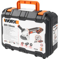 УШМ аккумуляторная Worx WX800, 20 В Li-ion 2x2 Ач, 115 мм