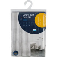 Штора для ванной Bath Plus Charme Red Cube 180x180 см полиэстер цвет белый/черный