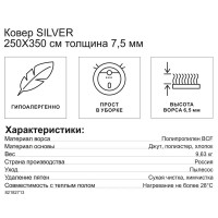 Ковер полипропилен Silver D532I 250x350 см цвет серый