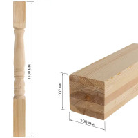 Столб лестничный сращенный хвоя сорт Экстра Яблоко 100x100x1100 мм