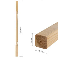Балясина сращенная хвоя сорт Экстра точёная 40x40x900 мм