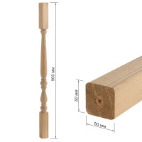 Балясина сращенная хвоя сорт Экстра точёная 50x50x900 мм