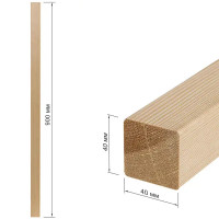 Балясина массив хвоя сорт Экстра прямая 40x40x900 мм