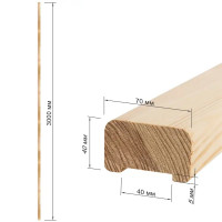 Поручень прямой сращенный хвоя сорт Экстра 40x70x3000 мм