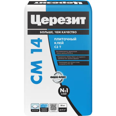 Клей для плитки и керамогранита Церезит CM 14 Extra 25 кг