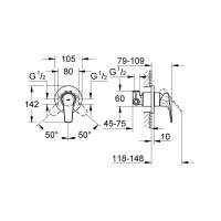 Смеситель для душа Grohe BauFlow встраиваемый