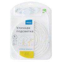 Комплект светодиодной ленты для уличной подсветки 220В 6Вт/м smd2835 60д/м IP65 600Лм/м ширина подложки 10мм 5м т/б 3000К