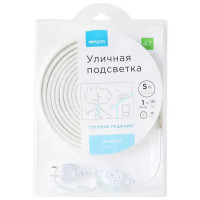 Комплект светодиодной ленты для уличной подсветки 220В 12Вт/м smd2835 120д/м IP65 1200Лм/м ширина подложки 12мм 5м х/б 6500К