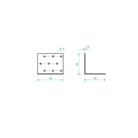 Угол крепежный равносторонний KUR 60x60x60x1.8