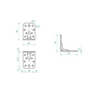 Угол крепежный усиленный KUU 70x70x55x1.8
