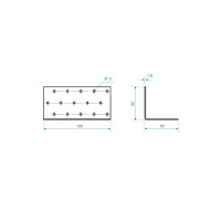 Угол крепежный равносторонний KUR 60x60x100x1.8