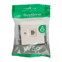 Розетка компьютерная встраиваемая Systeme Electric W59 RJ45 UTP cat 5e цвет белый