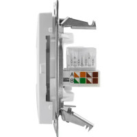 Телефонная/компьютерная розетка встраиваемая Systeme Electric W59 RJ11, цвет белый