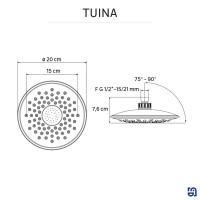 Лейка для душа Tuina 20 см