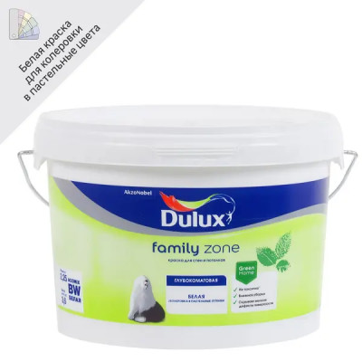 Краска для стен Dulux Family Zone матовая цвет белый база BW 2.25 л