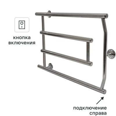 Полотенцесушитель электрический Тера Лабиринт 650x400 мм 58 Вт лесенка цвет хром