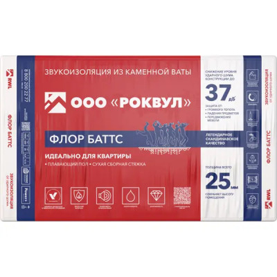 Звукоизоляция Rockwool Флор Баттс 25 мм 4.8 м²