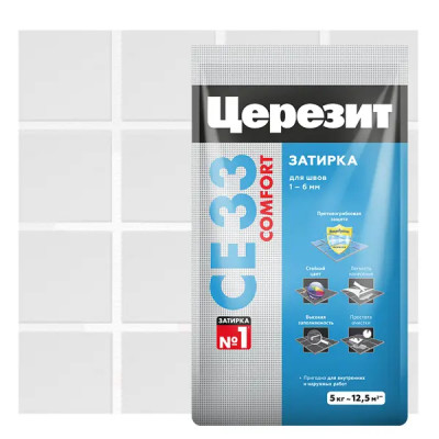 Затирка цементная Церезит CE 33 Comfort цвет белый 5 кг