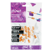 Наконечник штыревой втулочный изолированный Duwi Е0508 НШВИ 0.5-8 мм цвет оранжевый 25 шт.