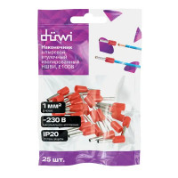 Наконечник штыревой втулочный изолированный Duwi Е1008 НШВИ 1-8 мм цвет красный 25 шт.