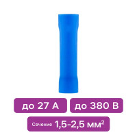 Гильза соединительная изолированная Duwi ГСИ 1.5-2.5 мм цвет синий 10 шт.