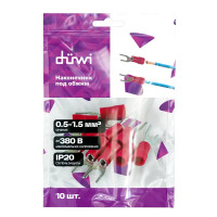 Наконечник вилочный изолированный Duwi НВИ 1.5-4 мм цвет красный 10 шт.