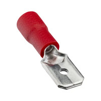 Разъем плоский изолированный папа Duwi РпИп 1.5-6.3 мм цвет красный 10 шт.