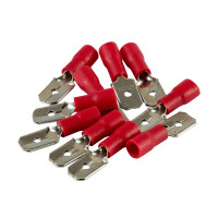 Разъем плоский изолированный папа Duwi РпИп 1.5-6.3 мм цвет красный 10 шт.