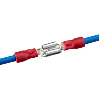 Разъем плоский изолированный папа Duwi РпИп 1.5-6.3 мм цвет красный 10 шт.