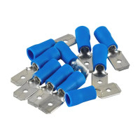 Разъем плоский изолированный папа Duwi РпИп 2.5-6.3 мм цвет синий 10 шт.