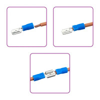 Разъем плоский изолированный папа Duwi РпИп 2.5-6.3 мм цвет синий 10 шт.