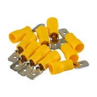 Разъем плоский изолированный папа Duwi РпИп 6-6.3 мм цвет желтый 10 шт.