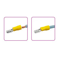 Разъем плоский изолированный папа Duwi РпИп 6-6.3 мм цвет желтый 10 шт.