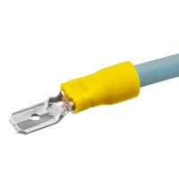 Разъем плоский изолированный папа Duwi РпИп 6-6.3 мм цвет желтый 10 шт.