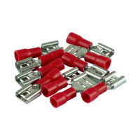 Разъем плоский изолированный мама Duwi РпИм 1.5-6.3 мм цвет красный 10 шт.