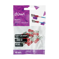 Разъем плоский изолированный мама Duwi РпИм 1.5-6.3 мм цвет красный 10 шт.