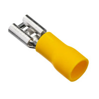 Разъем плоский изолированный мама Duwi РпИм 6-6.3 мм цвет желтый 10 шт.