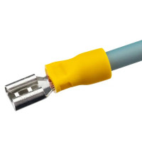 Разъем плоский изолированный мама Duwi РпИм 6-6.3 мм цвет желтый 10 шт.