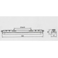 Светильник линейный светодиодный влагозащищенный IEK ДСП1305 600 мм 18 Вт, холодный белый свет