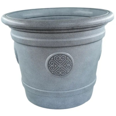 Горшок-кашпо цветочный Тек.А.Тек Medallion ø50 h40 см v40 л пластик серый