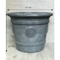 Горшок-кашпо цветочный Тек.А.Тек Medallion ø50 h40 см v40 л пластик серый