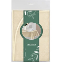 Скатерть «Шёлк шампань вензель» прямоугольная ПВХ 160x135 см бежевый