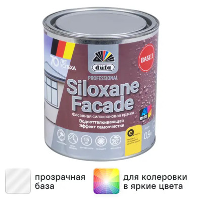 Краска фасадная Dufa Siloxane Facade матовая прозрачная база 3 0.9 л