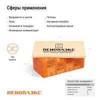 Экструдированный пенополистирол XPS Penopleх Фундамент 50 мм 585x1185 мм 0.69 м²