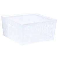 Контейнер для хранения 31x31x15 см пластик с крышкой цвет белый