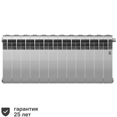 Радиатор Royal Thermo Biliner 350/87 биметалл 12 секций нижнее правое подключение цвет серый